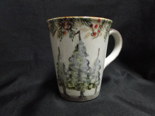 Arte Italica Natale, Snowy Evergreen Trees: NEW Mug (s), 4 5/8" Tall