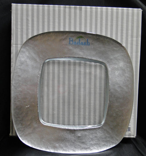 Badash Silver Leaf: NEW Silver Square Glass Charger, 12 1/4", Box