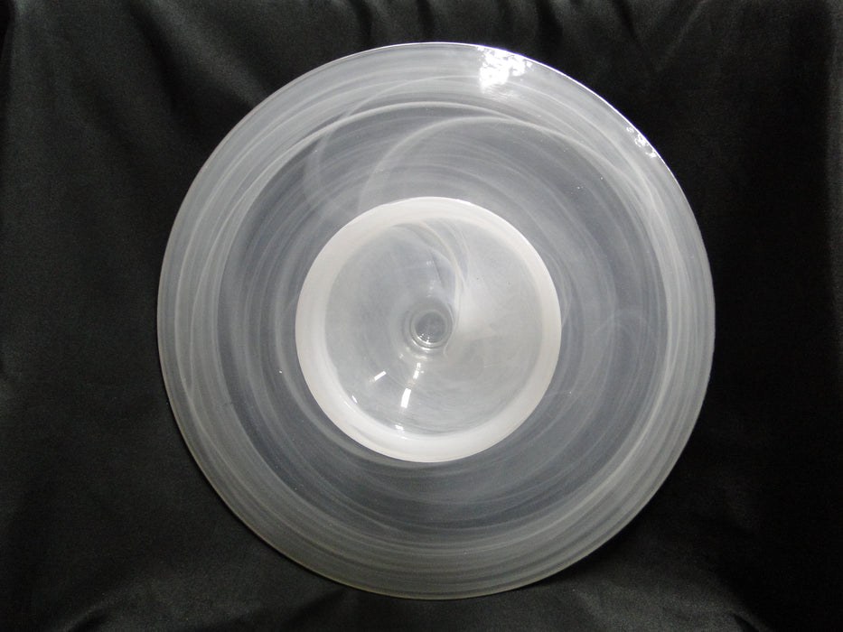 Badash White Alabaster, Silver Trim: NEW Footed Glass Cake Stand (s), 13", P240S