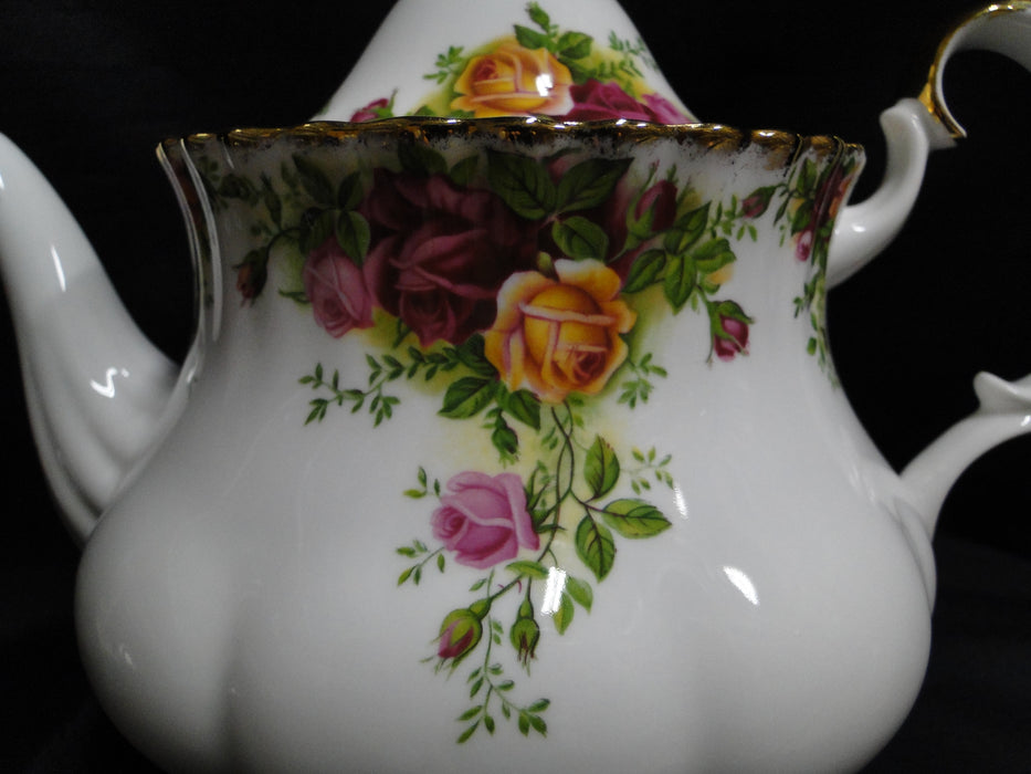 Royal Albert Old Country Roses England Teapot Lid 7 1 2 Tall Dishes Encore