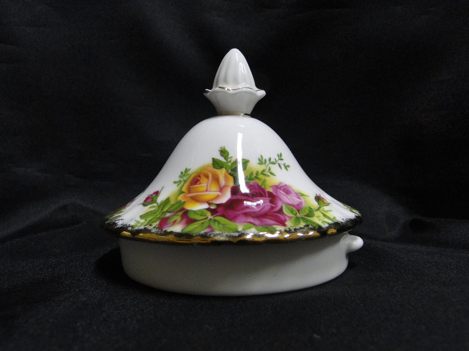 Royal Albert Old Country Roses, England: Teapot & Lid, 7 1/2" Tall, Flat Opening
