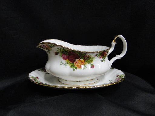 Royal Albert Old Country Roses, England: Gravy Boat & Separate Underplate