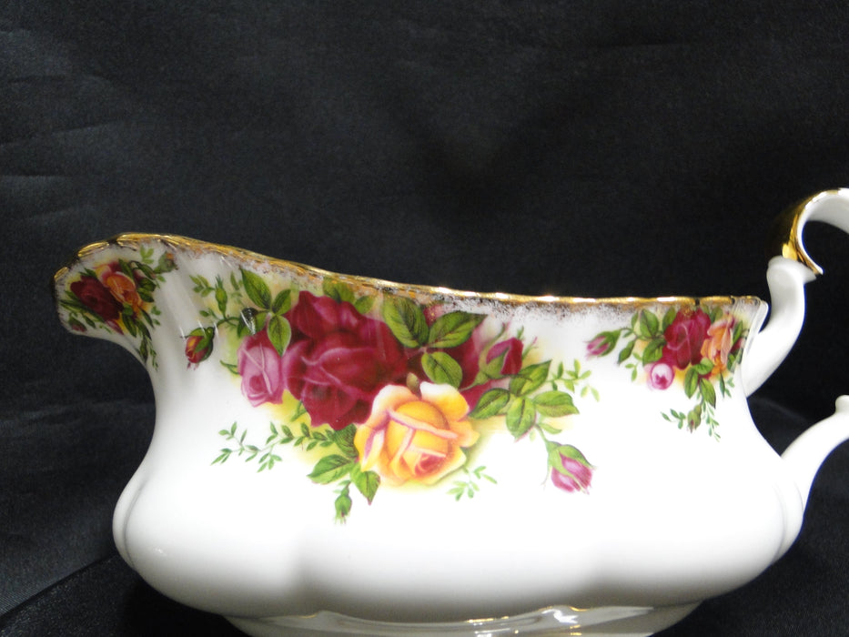 Royal Albert Old Country Roses, England: Gravy Boat & Separate Underplate