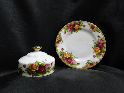 Royal Albert Old Country Roses, England: Round Covered Butter Dish & Lid