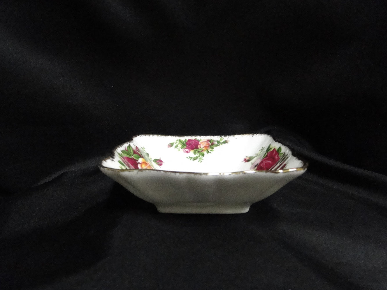 Royal Albert Old Country Roses, England: Square Sweet Meat Dish, 4 3/4" x 1 3/8"