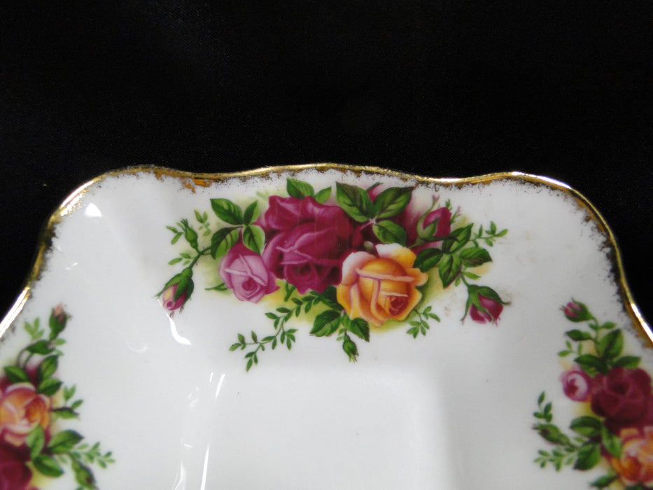 Royal Albert Old Country Roses, England: Square Sweet Meat Dish, 4 3/4" x 1 3/8"