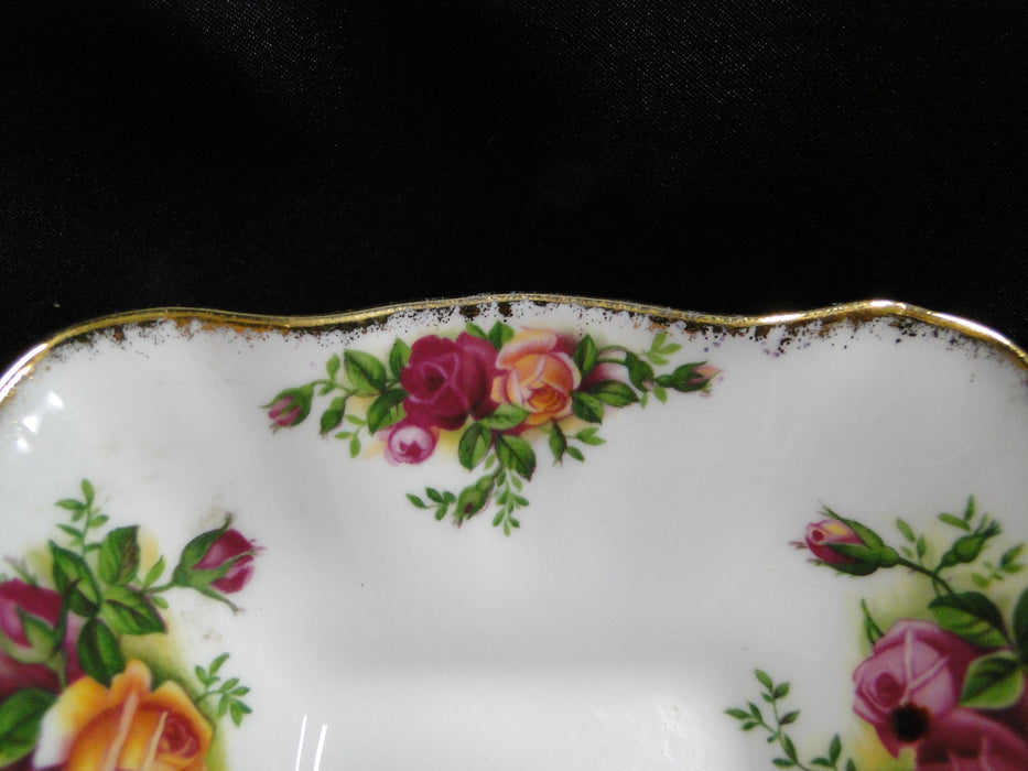 Royal Albert Old Country Roses, England: Square Sweet Meat Dish, 4 3/4" x 1 3/8"