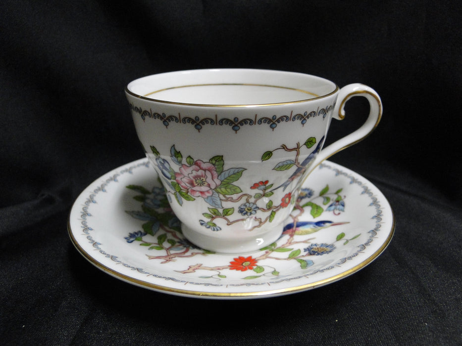 Aynsley Pembroke, Bird & Florals: Cup & Saucer Set (s), 2 5/8", White Foot