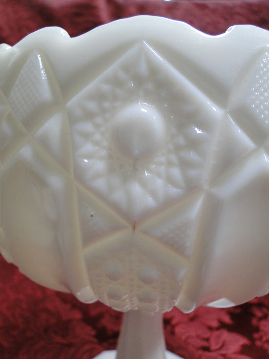 Quintec Pattern Milkglass: Compote, 7 1/2" Tall