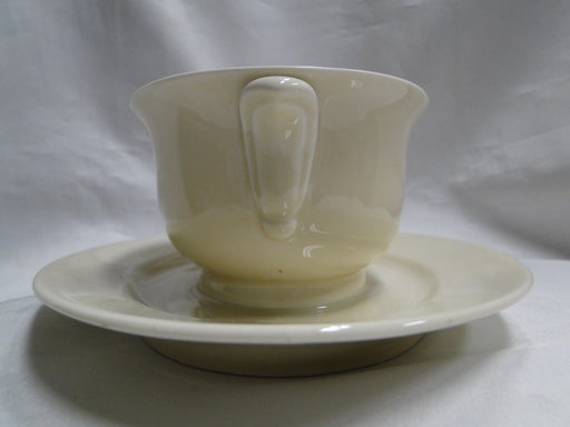 Hutschenreuther Turvel, All Cream, No Trim: Gravy Boat w/ Attached Underplate