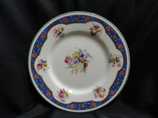 Royal Doulton RD94, Florals, Blue Panels, Green Trim: Motif B Dinner Plate 10.5"