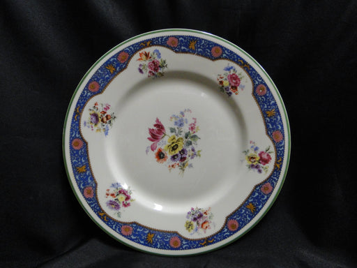 Royal Doulton RD94, Florals, Blue Panels, Green Trim: Motif C Dinner Plate 10.5"