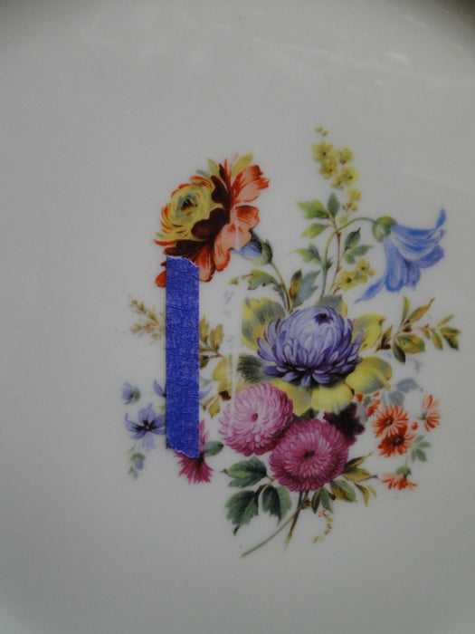 Royal Doulton RD94, Florals, Blue Panels, Green Trim: Motif E Dinner Plate 10.5"
