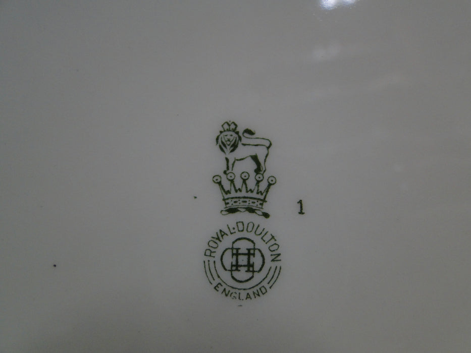 Royal Doulton RD94, Florals, Blue Panels, Green Trim: Motif E Dinner Plate 10.5"