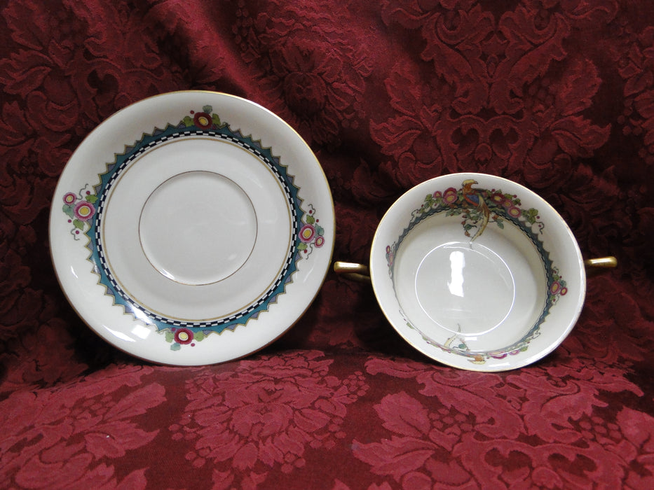 Rosenthal Troubadour 2536, Bird, Floral, Cream: Cream Soup Bowl & Saucer Set (s)