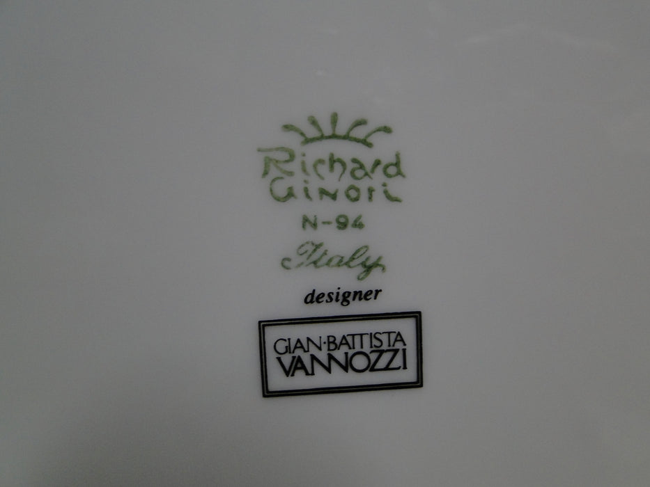 Richard Ginori Fiocco, Blue & Gray, White Center: Dinner Plate, 10 1/4"