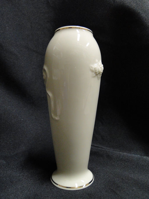 Lenox Rosebud Collection, Ivory Embossed Rose w/ Ribbon, Gold: Vase, 5 3/4"