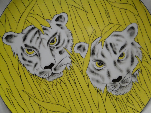 Franci for Taste Setter Villa Vanilla, Yellow: Dinner Plate, Tigers, 11 1/8"