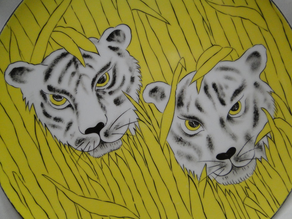 Franci for Taste Setter Villa Vanilla, Yellow: Dinner Plate, Tigers, 11 1/8"