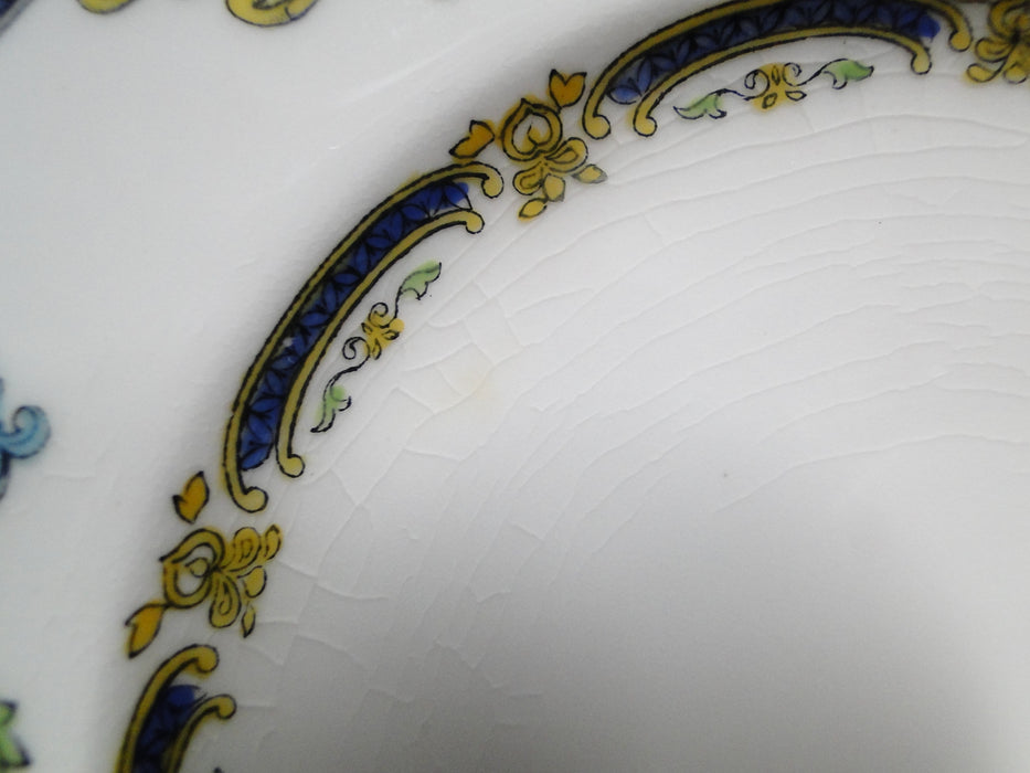 Minton B898, Blue Bands, Florals, Smooth: Bread Plate, 6 1/4", Crazing