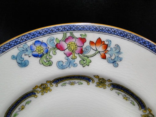 Minton B898, Blue Bands, Florals, Smooth: Bread Plate, 6 1/4", Crazing