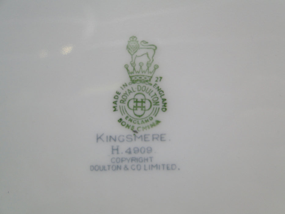 Royal Doulton Kingsmere H4909, Gray Band, Platinum: Oval Serving Bowl, 10"