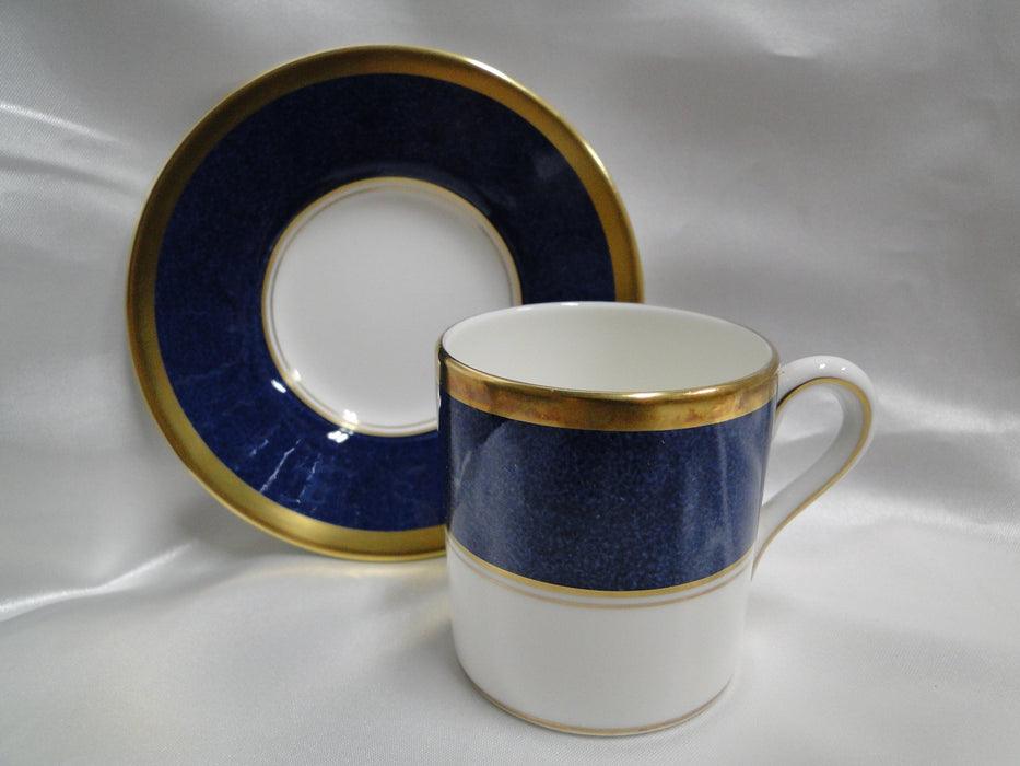 Coalport Athlone Blue: Flat Demitasse Cup & Saucer Set (s), Round Handle