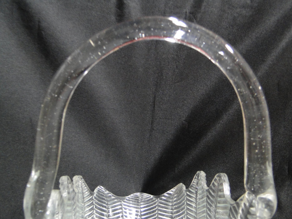 Smith Glass 177-1, Herringbone, Feathers, Clear: Basket, 14" x 12" x 7"