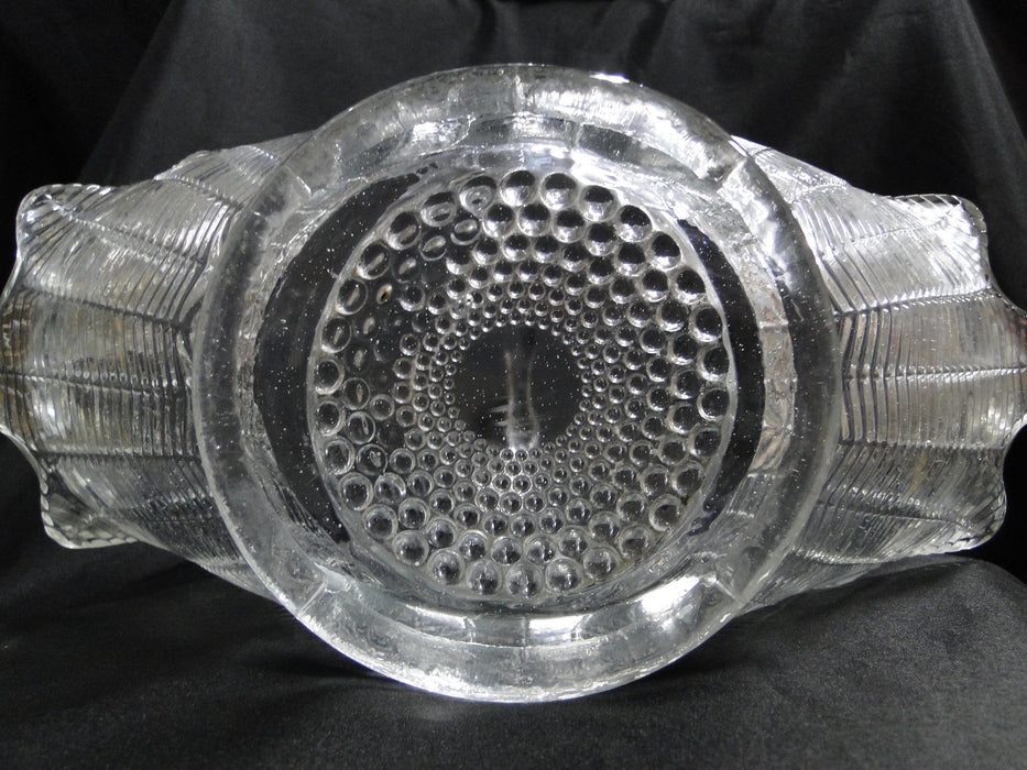 Smith Glass 177-1, Herringbone, Feathers, Clear: Basket, 14" x 12" x 7"