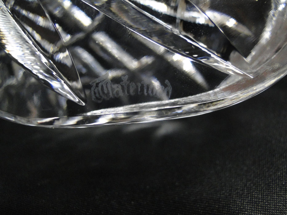 Waterford Crystal, Cut Lines: Oval Desk Clock, Silver Ring, 7 3/4" x 3 7/8" x 2"