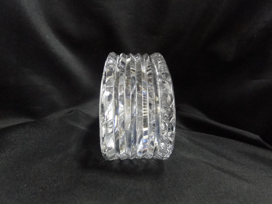 Waterford Crystal, Cut Lines: Oval Desk Clock, Silver Ring, 7 3/4" x 3 7/8" x 2"