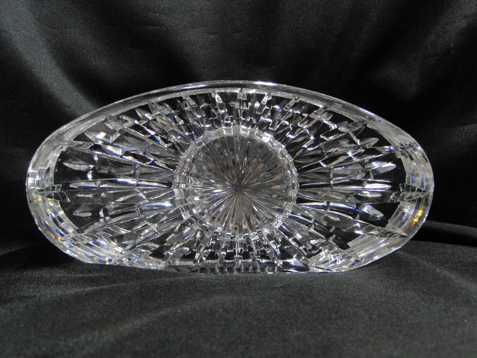Waterford Crystal, Cut Lines: Oval Desk Clock, Silver Ring, 7 3/4" x 3 7/8" x 2"