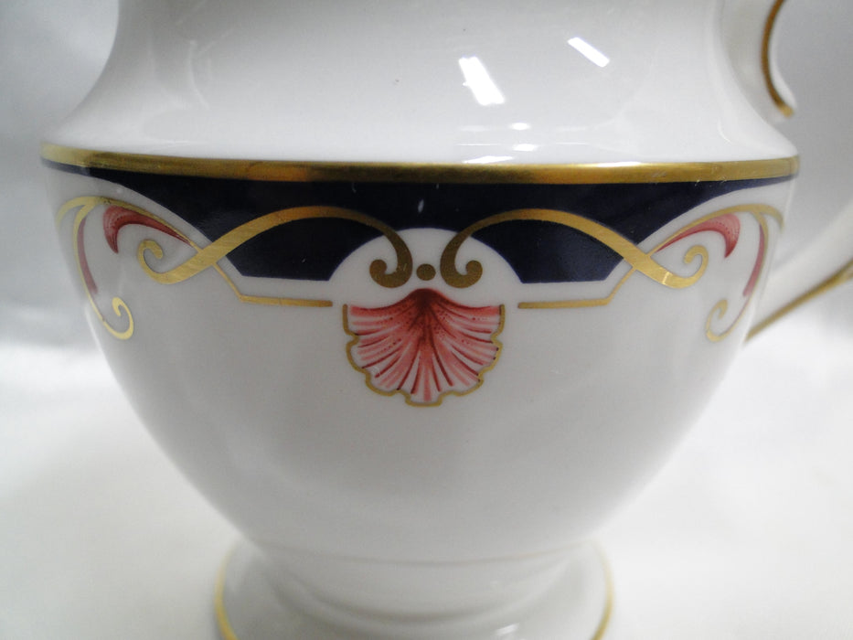 Lenox Georgian Shell, White w/ Blue, Pink Shells, Gold Trim: Creamer, 4 1/8"