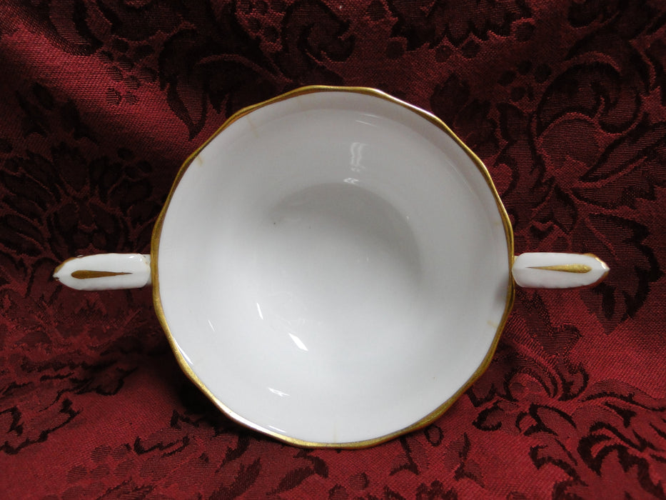 Spode R2655, White w/ Gold & Yellow Trim: Bouillon Soup Bowl (s), As Is