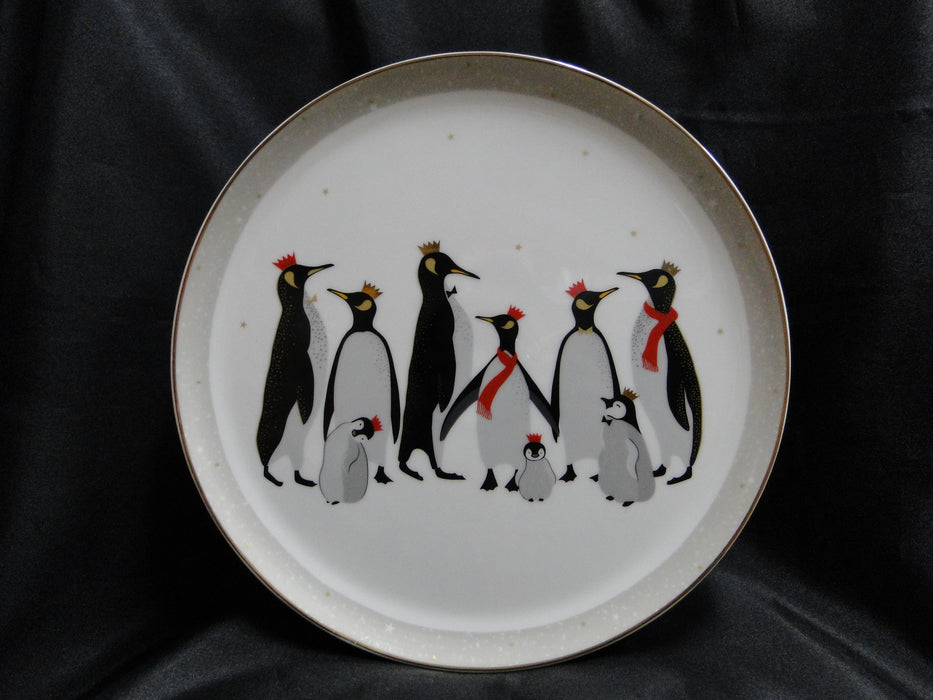 Portmeirion Sara Miller London Penguins, Gray: Footed Cake Stand, 10 5/8”, Box