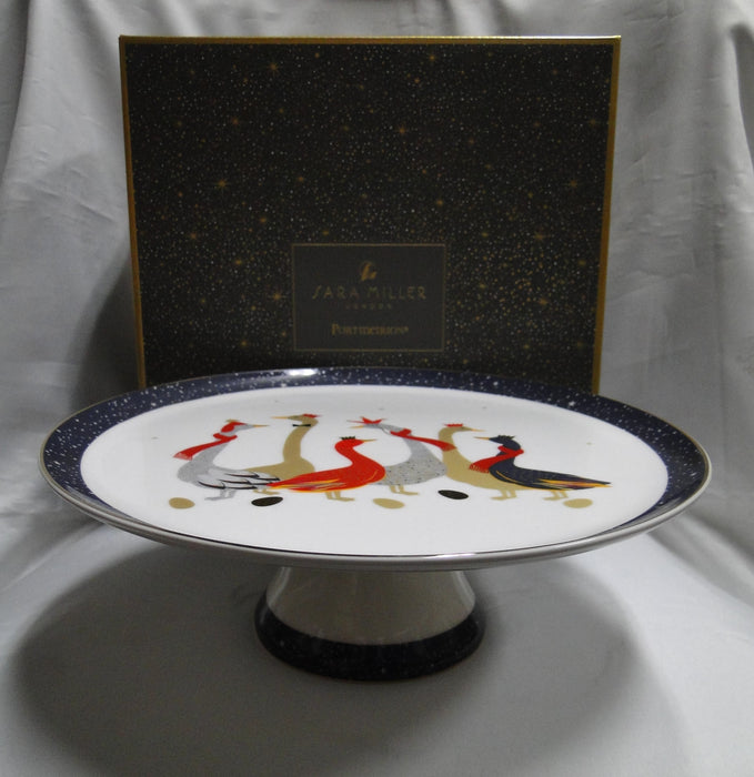 Portmeirion Sara Miller London Winter Geese: Footed Cake Stand, 10 5/8”, Box