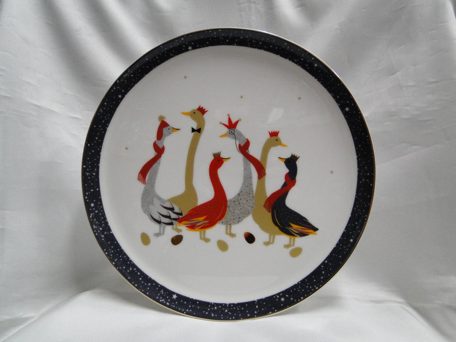 Portmeirion Sara Miller London Winter Geese: Footed Cake Stand, 10 5/8”, Box