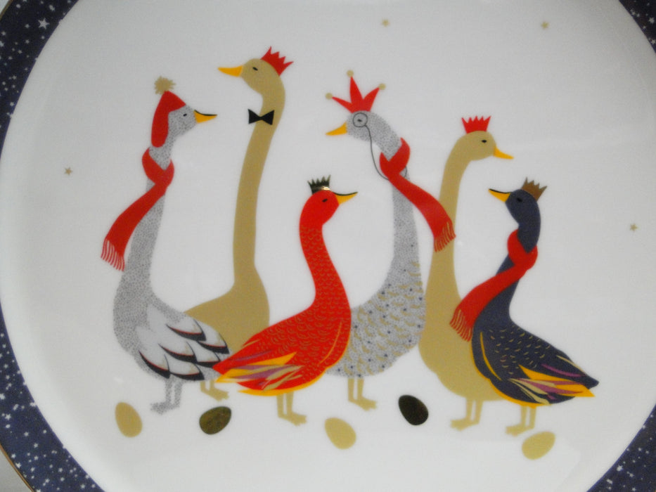Portmeirion Sara Miller London Winter Geese: Footed Cake Stand, 10 5/8”, Box
