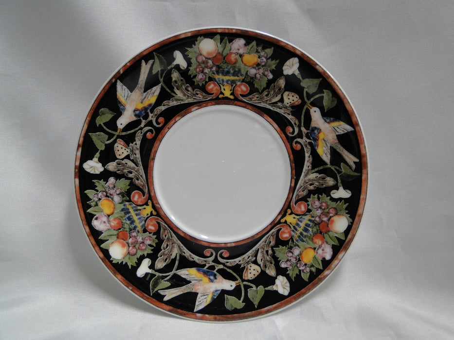 Villeroy & Boch Intarsia, Black, Fruit, Flowers, Birds: Cup & Saucer Set, 2 3/8"