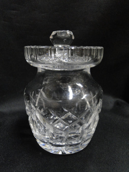 Waterford Crystal, Vertical & "X" Cuts: Jam / Jelly Jar & Lid, 4 3/4" Tall