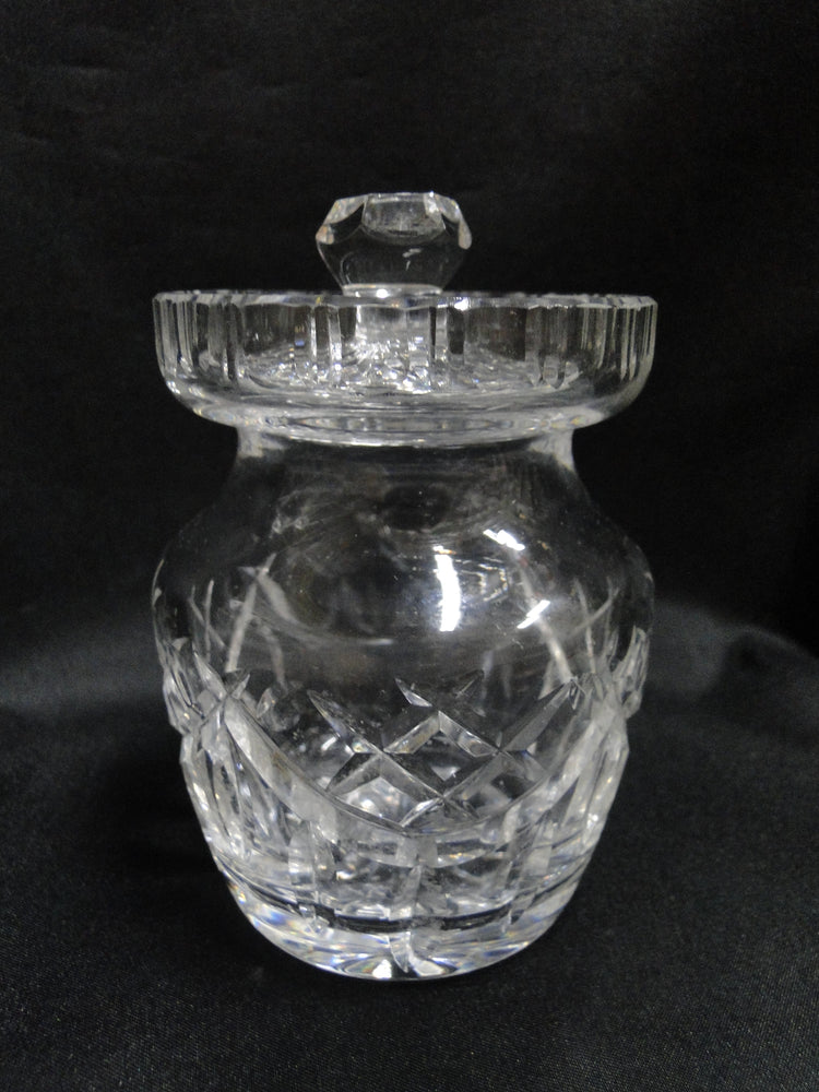 Waterford Crystal, Vertical & "X" Cuts: Jam / Jelly Jar & Lid, 4 3/4" Tall