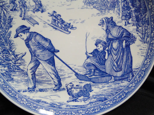 Spode Blue Room, Victorian 1997, Blue & White: Salad Plate, 8 3/8", "Sleighing"