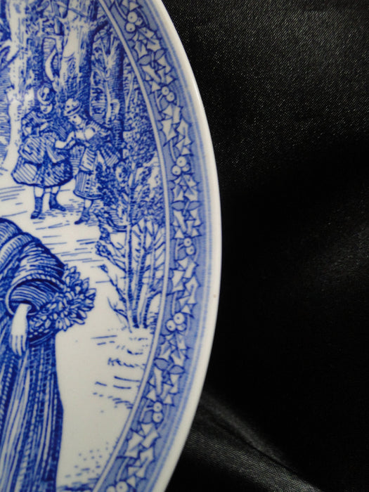 Spode Blue Room, Victorian 1997, Blue & White: Salad Plate, 8 3/8", "Sleighing"