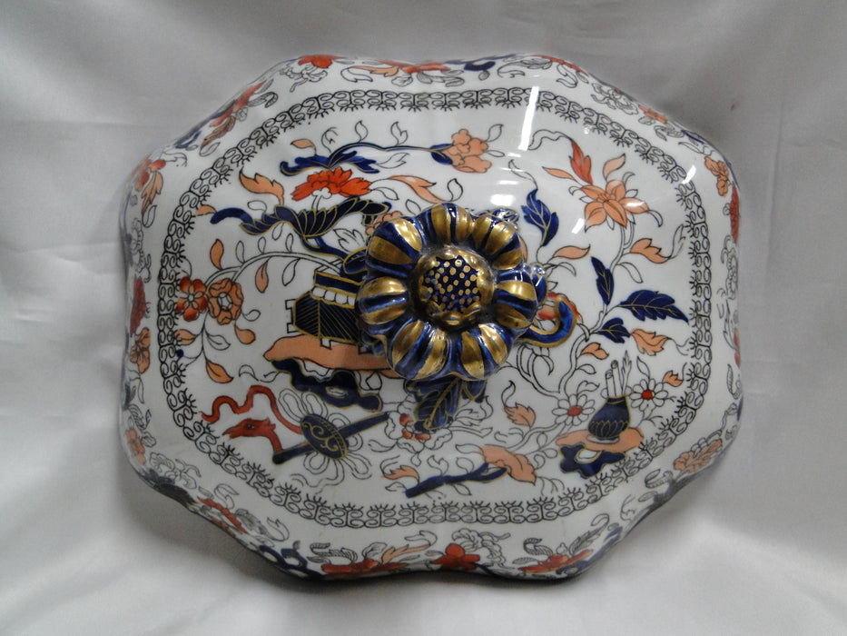 Mason's MAS22, Imari Floral: Oval Serving Bowl & Lid, 13 1/2" x 10 1/4"