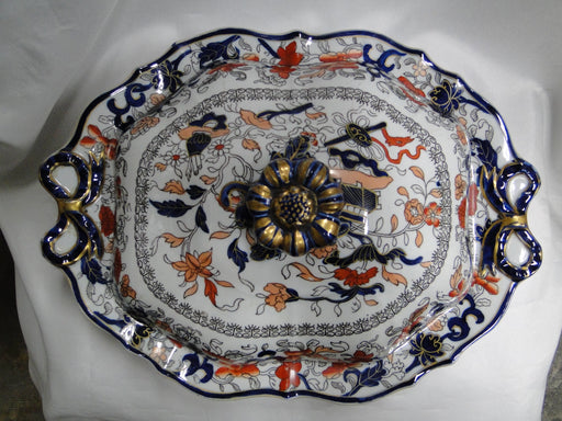 Mason's MAS22, Imari Floral: Oval Serving Bowl & Lid, 13 1/2" x 10 1/4"