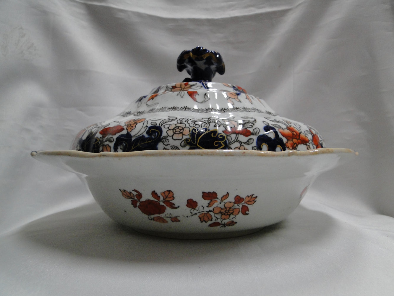Mason's MAS22, Imari Floral: Round Centerpiece Bowl & Lid, 11 1/8", As Is