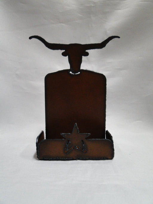 Rustic Ironwerks: NEW Longhorn Holder w/ Salt & Pepper Shakers, 11 Holes, 4"