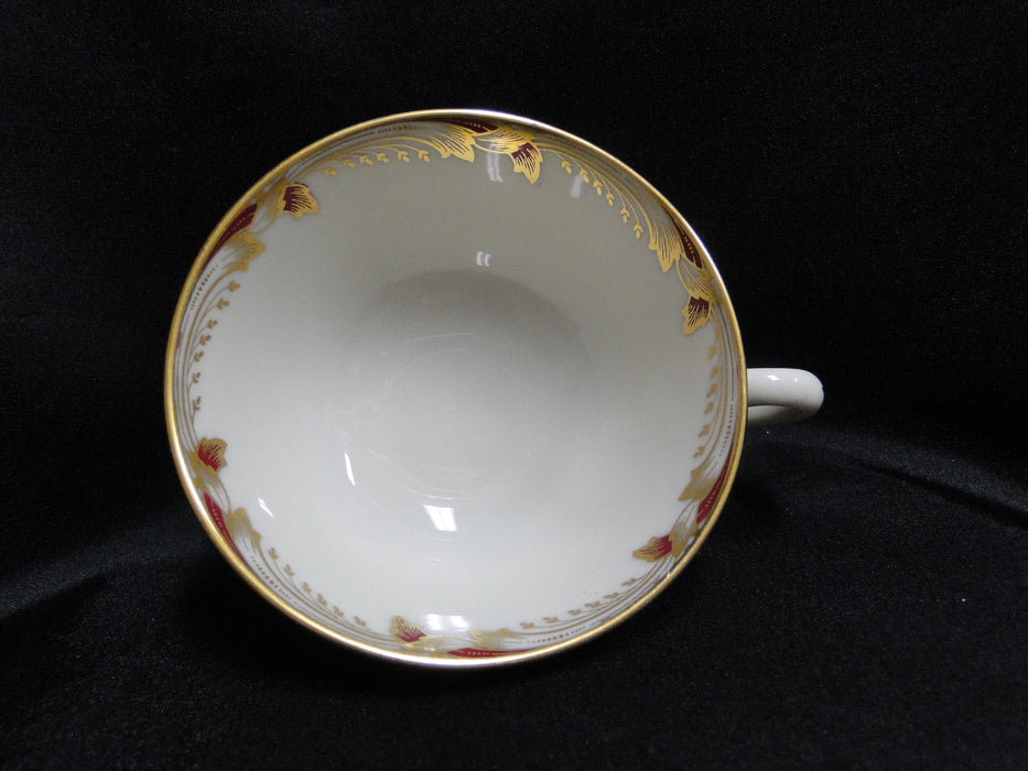 Lenox Essex Maroon, Red & Gold Design: Cup & Saucer Set (s), 2 1/8"