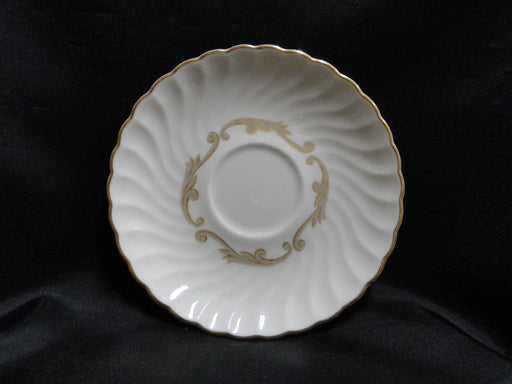 Syracuse Baroque, Gray & Gold Scrolls, Swirl Rim: 5 3/4" Saucer Only, No Cup