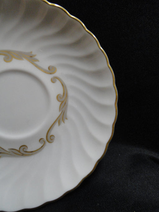 Syracuse Baroque, Gray & Gold Scrolls, Swirl Rim: 5 3/4" Saucer Only, No Cup